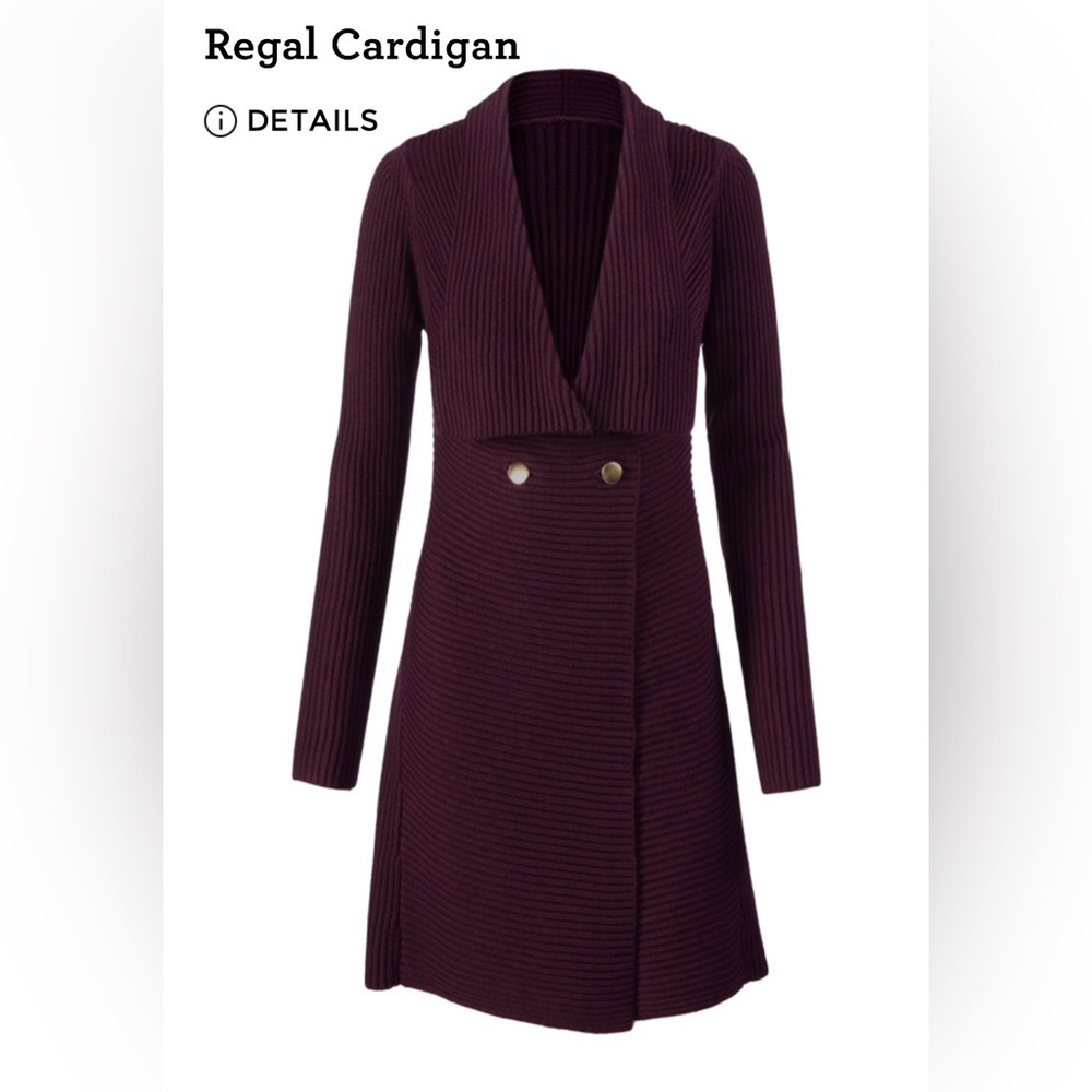 CAbi Burgundy Ribbed Cardigan - Picture 6 of 7